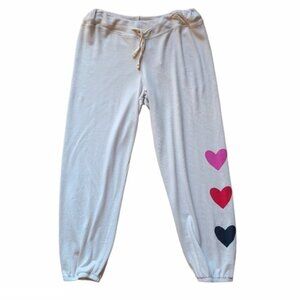 Sundry Jogger Stripe Heart Print Sweatpants